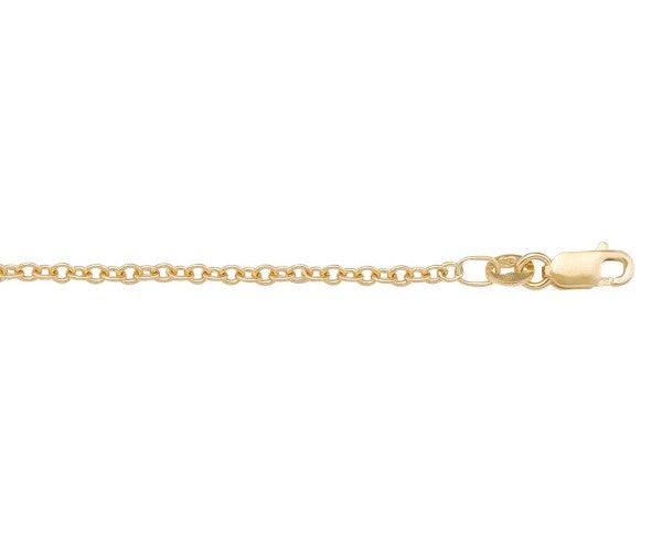 10K Rolo Link Anklet- 10"