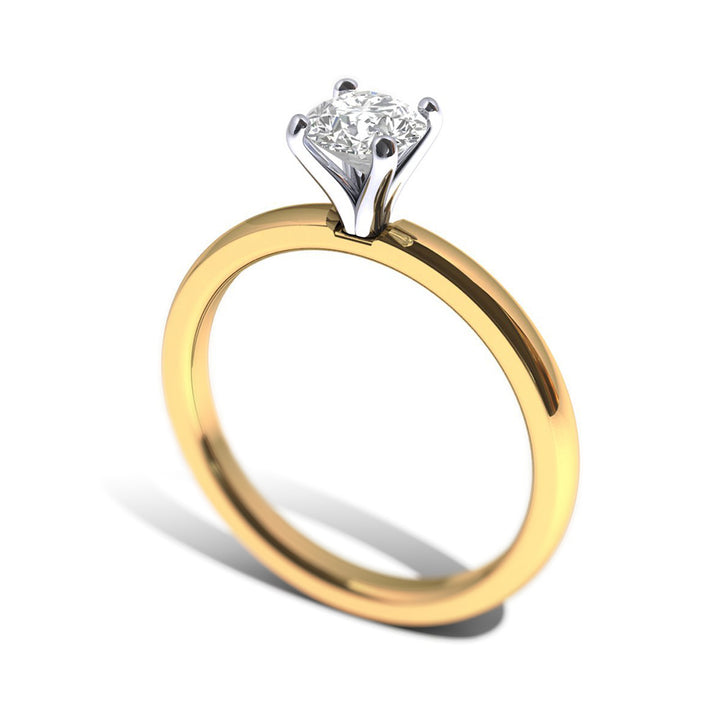 14 Karat Lab Grown Solitaire Engagement Ring, 0.5 CT Center