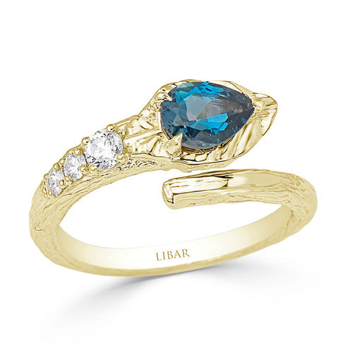 14K London Blue Topaz & Diamond Ring