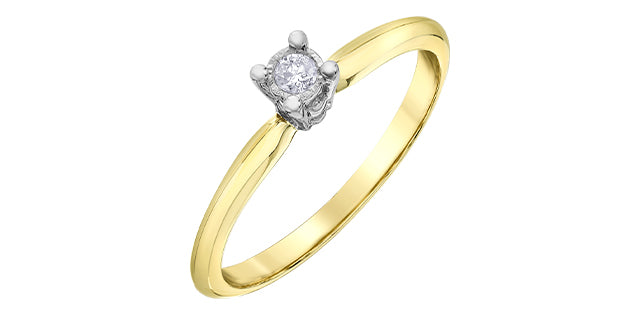 10 Karat Solitaire Engagement Ring, 0.05 CT Center