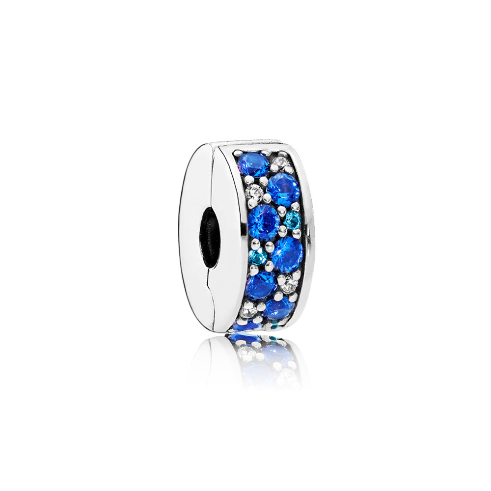 FINAL SALE - Pandora Blue Pavé Clip Charm