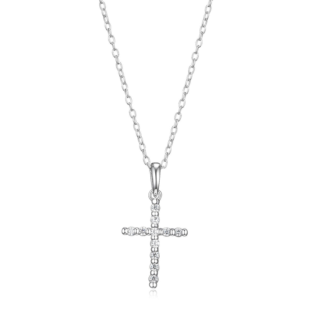 Reign Silver CZ Cross Necklace