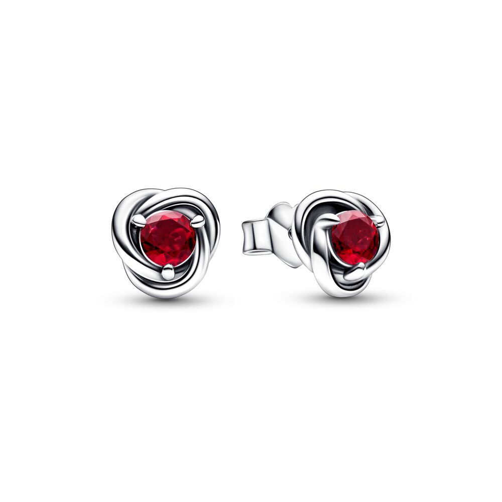 Pandora July True Red Eternity Circle Stud Earrings