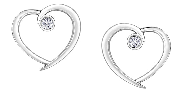 Forever Jewellery 10K Diamond Heart Earrings