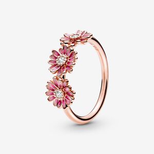 FINAL SALE - Pandora Pink Daisy Trio Flower Ring, Size 6