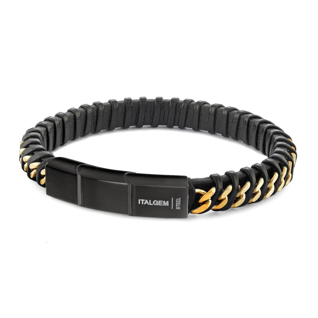 Italgem Steel Black & Gold Bracelet