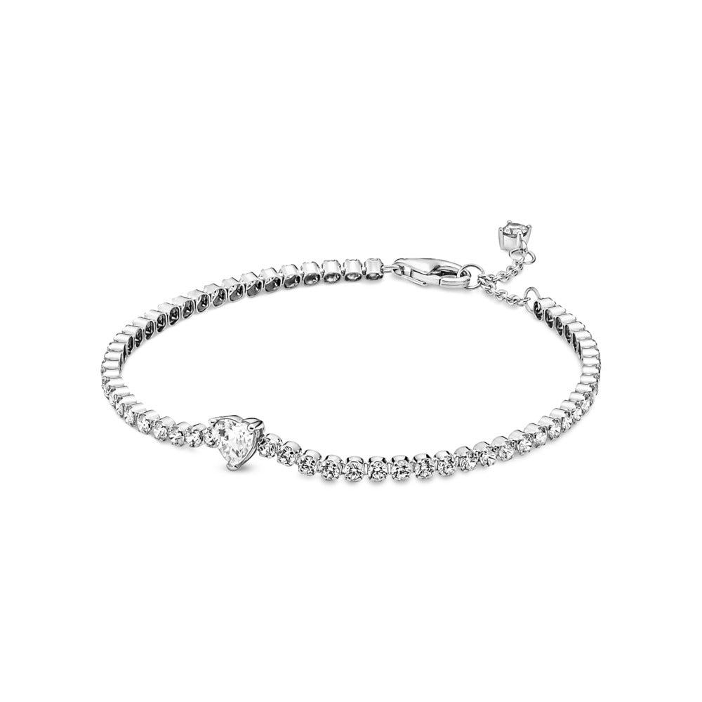 Pandora Sparkling Heart Tennis Bracelet, 7.9"