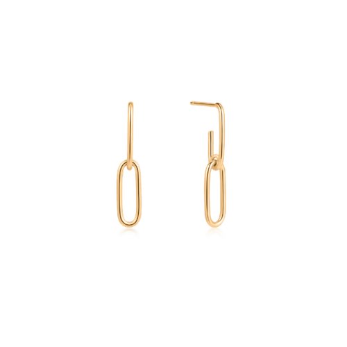 10K Paperclip Dangle Earrings