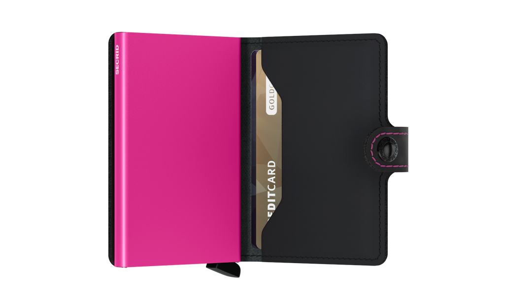 Miniwallet Matte Black & Fuchsia