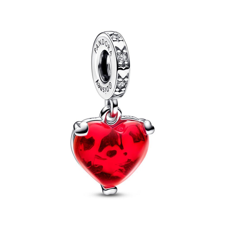 Pandora Disney Mickey & Minnie Mouse Kiss Red Murano Glass Dangle Charm