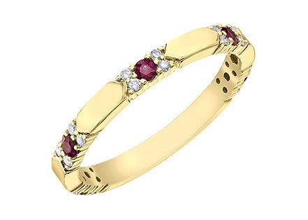 10k Yellow Gold Ruby and Diamond Ring