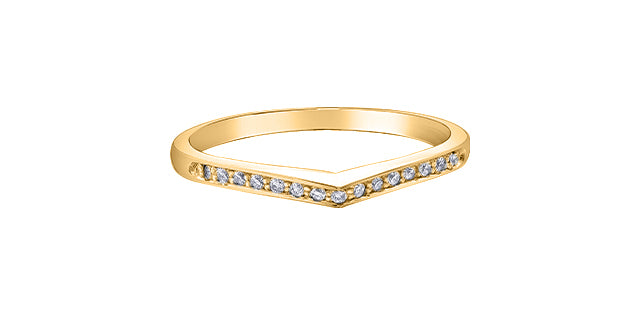 14K Chevron Band, 0.10TDW