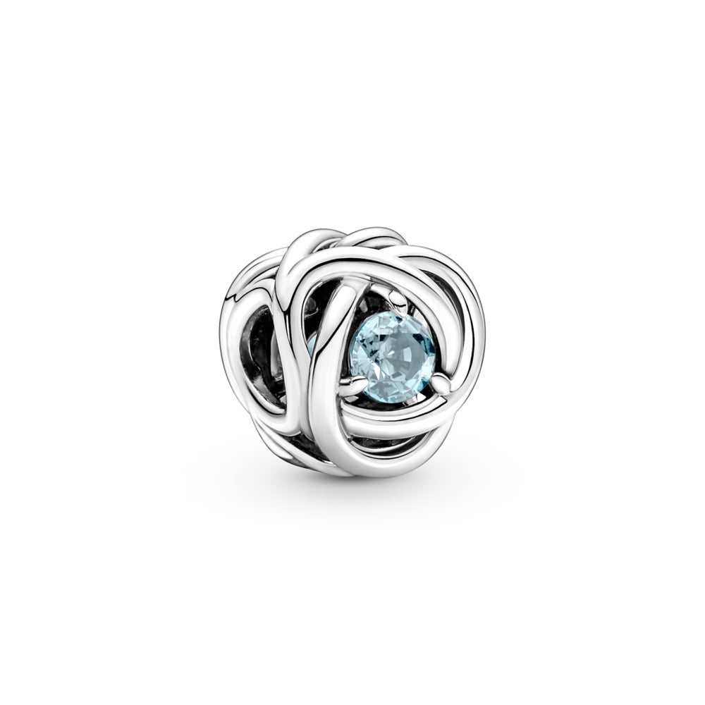 Pandora March Sea Aqua Blue Eternity Circle Charm