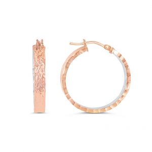 Bella 10K Textured Huggie Hopp Earrings