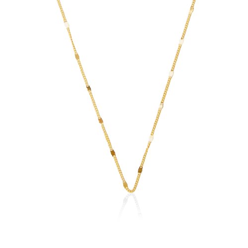 Sterling Silver Gold Plated Station Chain- 18"