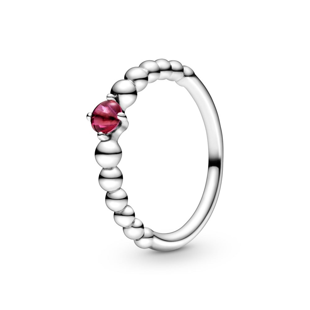 FINAL SALE - Pandora July Blazing Red Beaded Ring