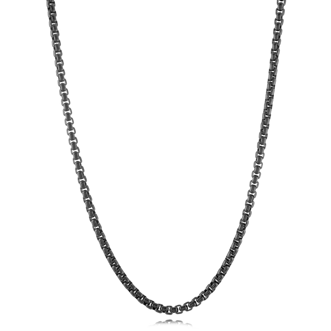 Italgem Black Stainless Steel Round Box Link Chain.