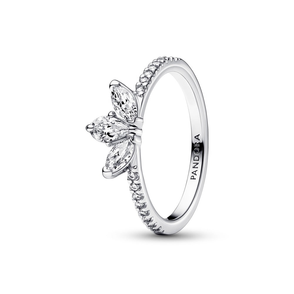 Pandora Sparkling Herbarium Cluster Ring, Size 7.5