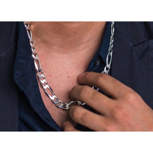 Sterling Silver Heavy Figaro Chain -26"